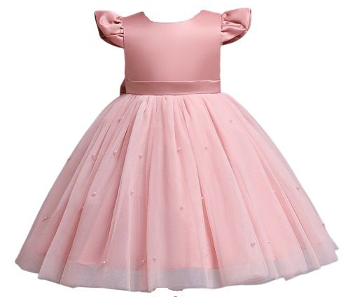 Sukienka perełki różowa 90
